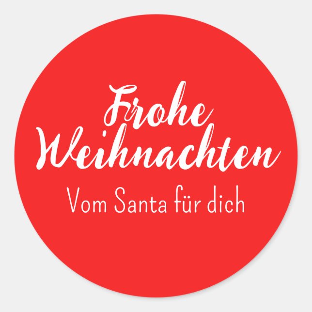 Adesivo Frohe Weihnachten Merry Christmas in German  (Frente)