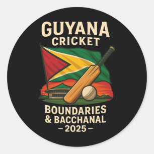 Adesivo Fronteiras do Cricket da Guiana 2025 e Canal Carib