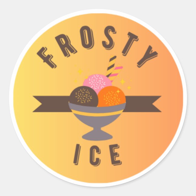 Adesivo Frosty Ice – Retro Ice Cream Sundae Logo (Frente)