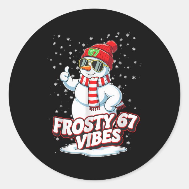 Adesivo Frosty Vibes 67 Snowman For Winter - Six Seven Mem (Frente)