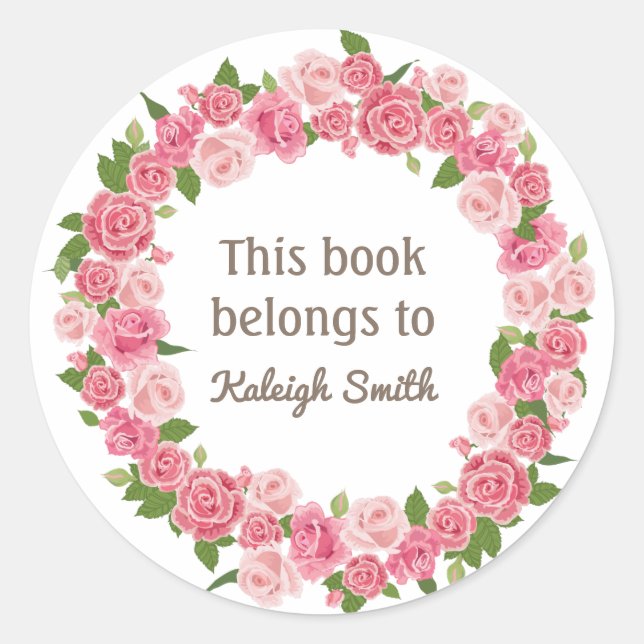 Adesivo Frota Floral Rosa com Nome do Livro Branco (Frente)