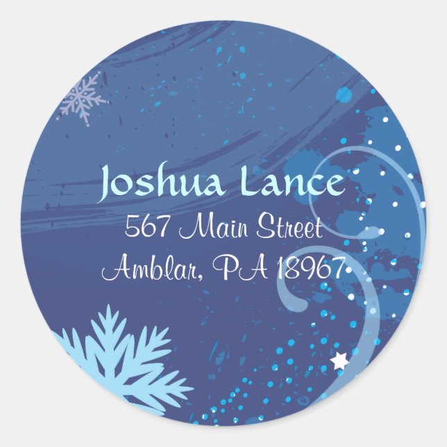 Adesivo FROZEN SNOWFLAKES Bar Bat Mitzvah Sticker Seal (Frente)