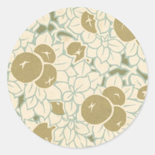 Adesivo fruta art nouveau e padrão das flores