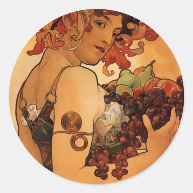 Adesivo Fruta de Alfonse Mucha (Frente)