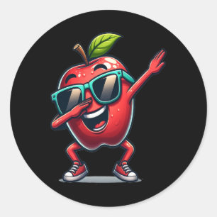 Adesivo Fruta de Apple Dancing Dabbing Apple