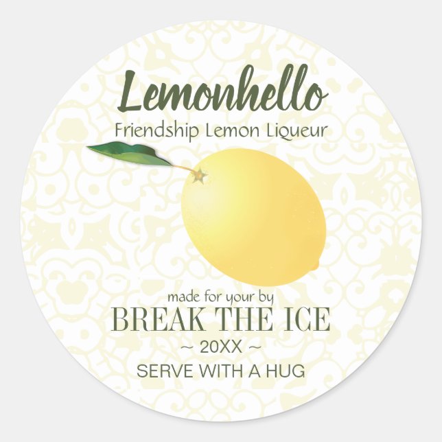 Adesivo Fruta de citrinos limão | Amizade Olá Engraçado (Frente)