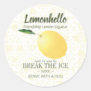 Adesivo Fruta de citrinos limão Amizade Olá Engraçado