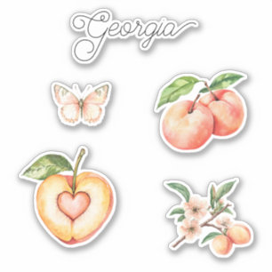 Adesivo Fruta de Coração Pêssego da Geórgia