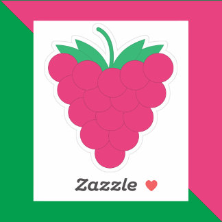 Adesivo Fruta de framboesa, cor-de-rosa