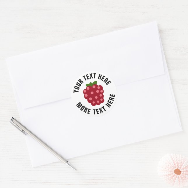 Adesivo Fruta de framboesa vermelha vindas de geleia redon (Envelope)
