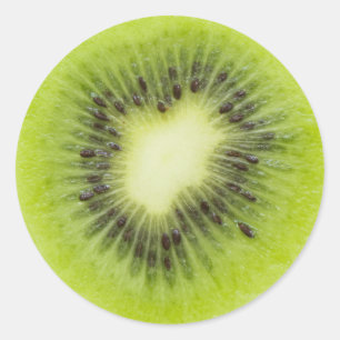 Adesivo fruta de kiwi fresca. Fatia redonda isolada