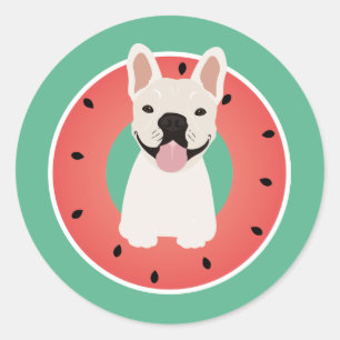 Adesivo Fruta de Melancia Bulldog Francesa