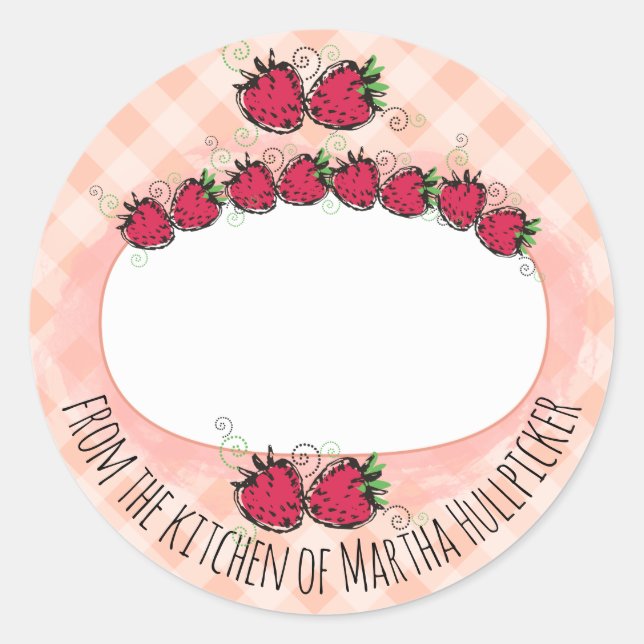 Adesivo fruta de morangos da cozinha da conservas (Frente)