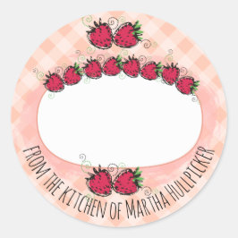 Adesivo fruta de morangos da cozinha da conservas