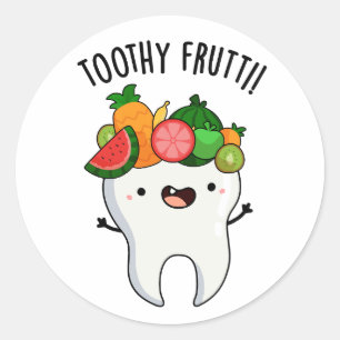 Adesivo Fruta Dentada Engraçada Arma Dental