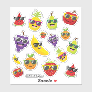 Adesivo Fruta divertida com óculos escuros