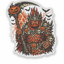 Adesivo Fruta Dragão Rei Demônio Halloween — Escuro Retro 