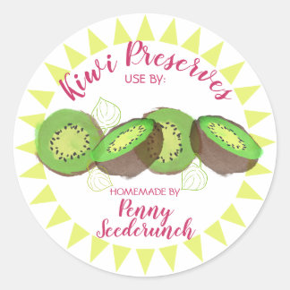 Adesivo Fruta em fatias de kiwi com aquarela personalizada