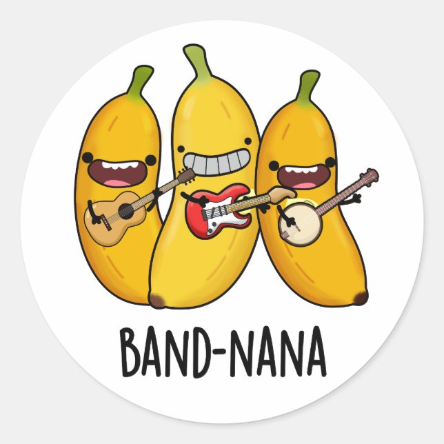 Adesivo Fruta Engraçado da banda Banana Pun (Frente)