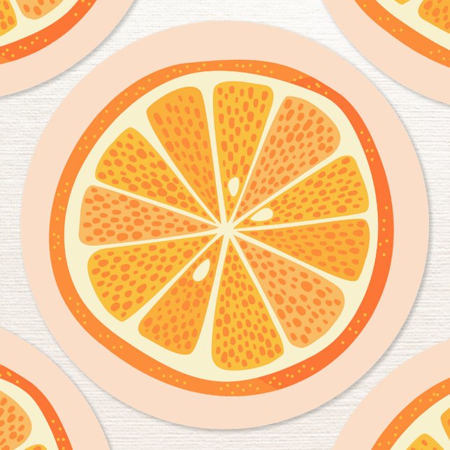 Adesivo Fruta Laranja Cítrica (Fun citrus orange slice stickers)