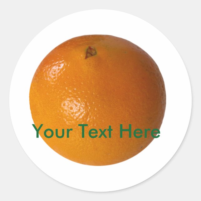 Adesivo Fruta Laranja Foto branca de fundo personalizável (Frente)