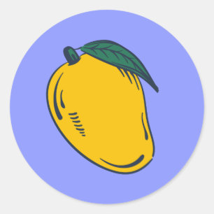Adesivo Fruta Manga Desenhada à Mão Fofa