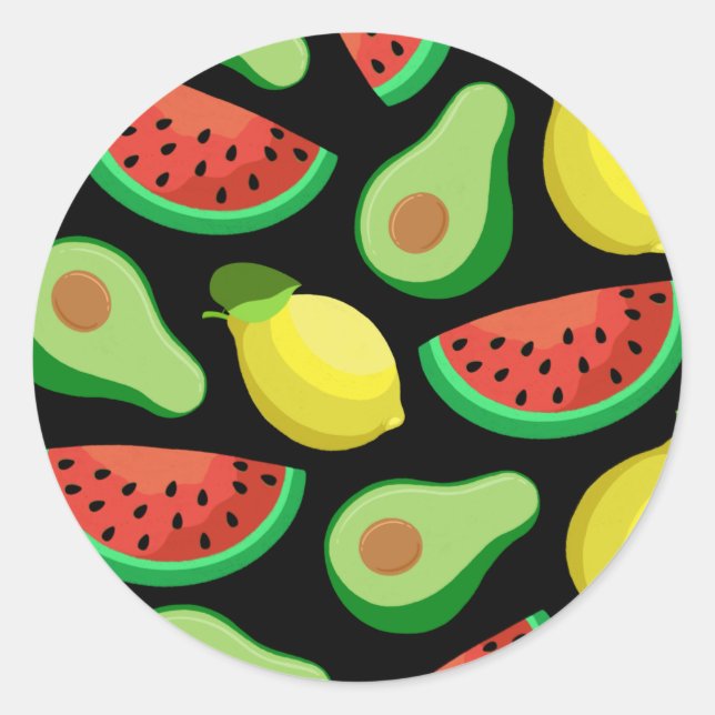 Adesivo Fruta Round Stickers (Frente)
