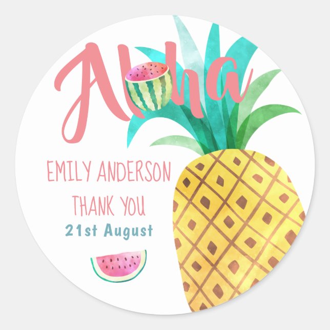 Adesivo Fruta Tropical Obrigado Stickers Pineapple (Frente)