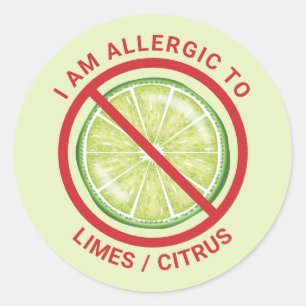 Adesivo Fruta verde Citrus Comida Alergia Sensibilização