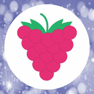 Adesivo Fruta Vermelha Framboesa Rosa