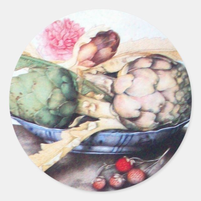 ADESIVO FRUTAS DA SEASON 4- ARTICHOKES, ROSA E STRAWBERRIE (Frente)