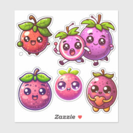 Adesivo frutas de paixão kawaii fofinhas