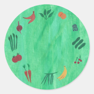 Adesivo Frutas e produtos hortícolas coloridos