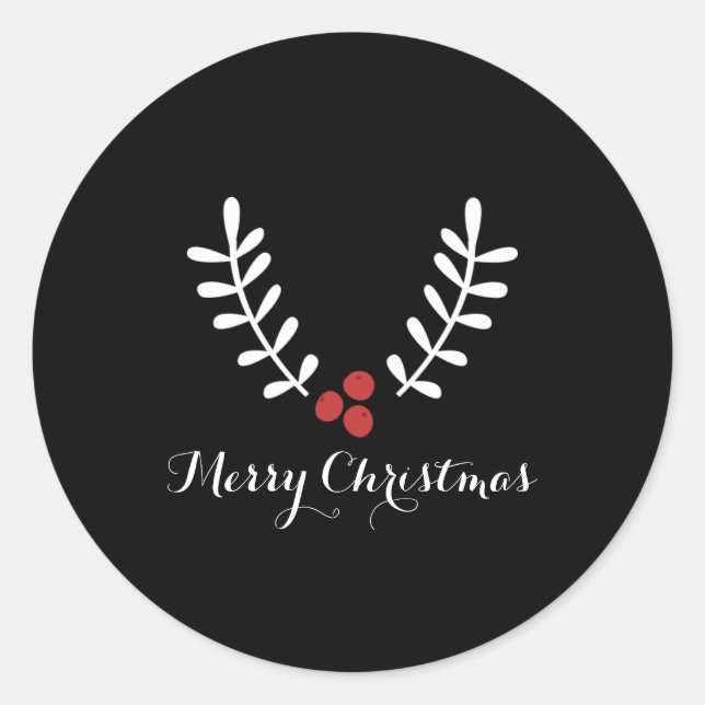 Adesivo Frutas Vermelhas & Folhas Brancas Natal Qualquer C (Frente)