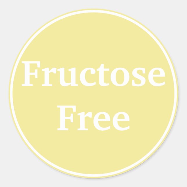 Adesivo Frutose Livre. Sem Frutose. Comidas de saúde. Vend (Frente)