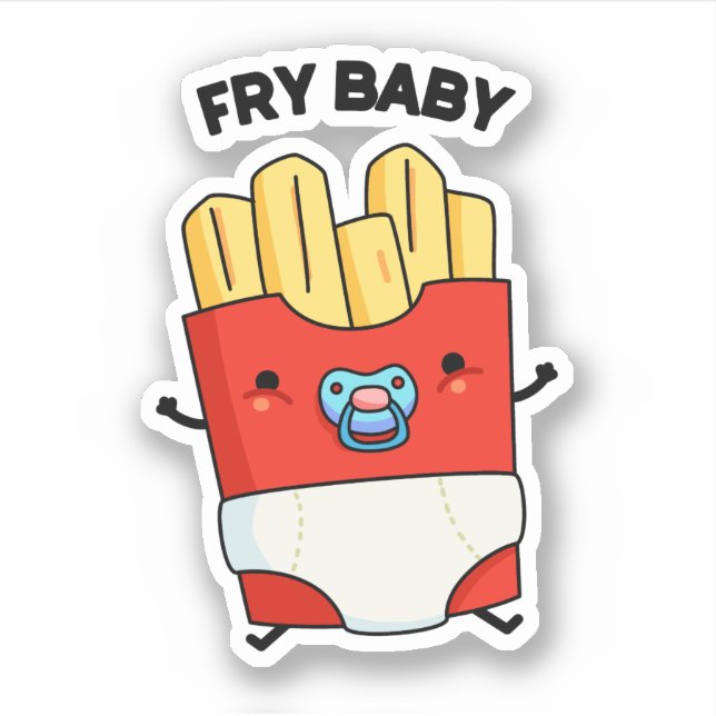 Adesivo Fry Baby Engraçado Fries Franceses (Frente)