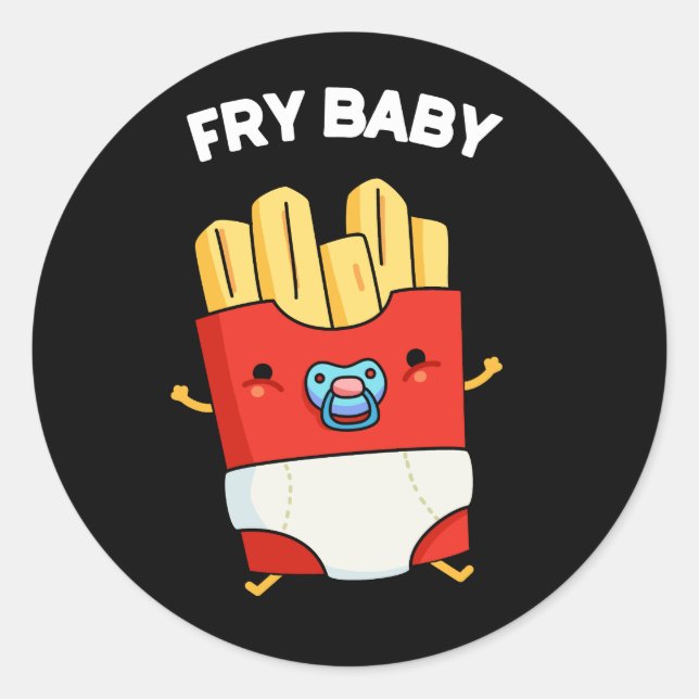 Adesivo Fry Baby Funny Fries Franceses Pun Dark BG (Frente)