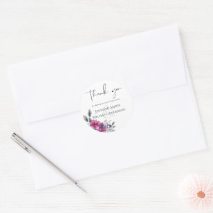 Adesivo Fuchsia Dreams Obrigado Stickers Casando Floral