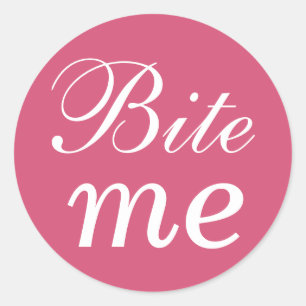 Adesivo Fuchsia e White Bite Me Sticker