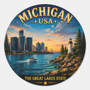 Adesivo Fuga Cênica pelos Grandes Lagos de Michigan 🟡