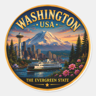 Adesivo Fuga da Silhueta de Seattle em Washington 🟡