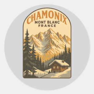 Adesivo Fuga Vintage para Chamonix Mont Blanc