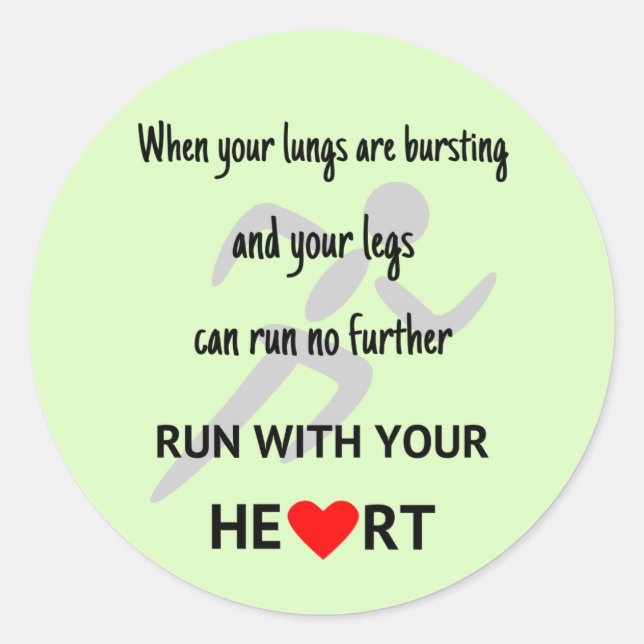 Adesivo Fuja com seus esportes de motivação cardíaca (Frente)