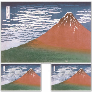 Adesivo Fuji Vermelha, Vulcão Aka Fujiyama Katsushika Hoku