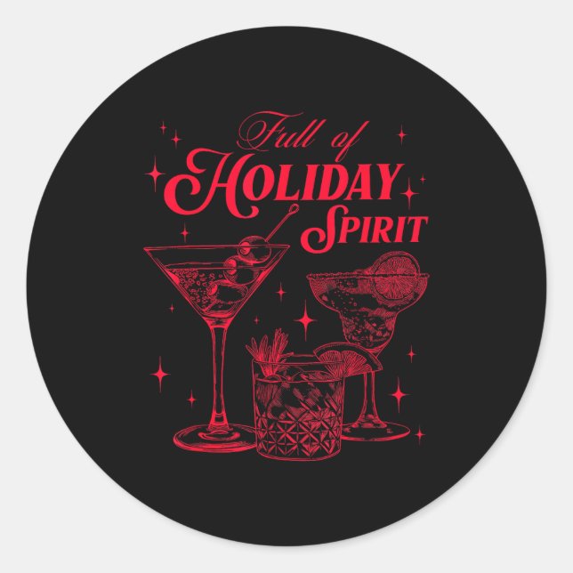 Adesivo Full Of Holiday Srit Christmas Drinking Retro Tail (Frente)