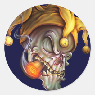 Adesivo Fumando Crânio de Jester