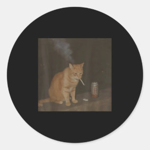 Adesivo Fumar Feliz Cigarro Gatinho Engraçado Fumar Meme B
