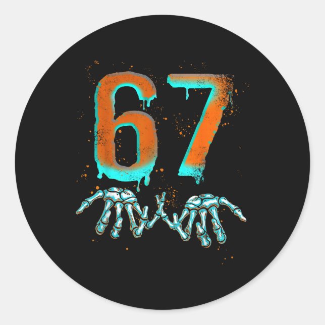 Adesivo Fun 67 Meme Halloween Skeleton  (Frente)