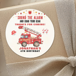 Adesivo Fun Firefighter Birthday Boy Party