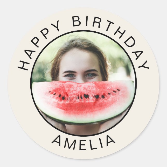 Adesivo Fun Happy Birthday Photo Sticker (Frente)